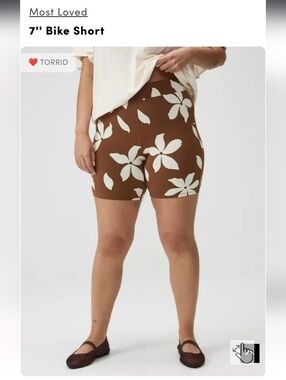 torrid Brown Floral 7" High-Rise Bike Shorts